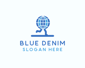 Blue Global Runners logo design