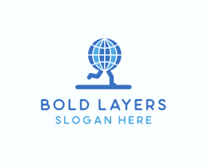 Blue Global Runners logo design