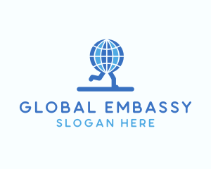 Blue Global Runners logo design