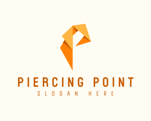 Modern Origami Letter P logo design