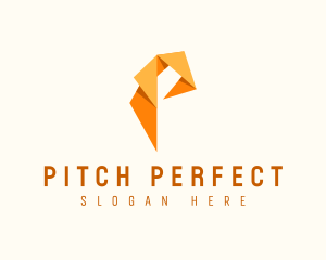 Modern Origami Letter P logo design