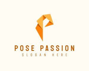 Modern Origami Letter P logo design