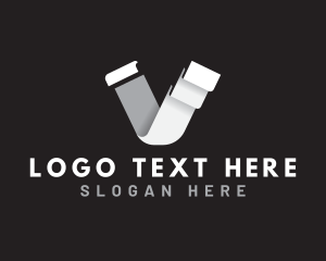 Paper Fold Letter V logo