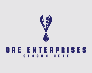 Industrial Oil Drilling Drop logo design