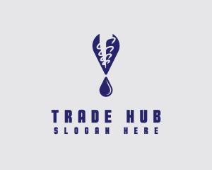 Industrial Oil Drilling Drop logo design