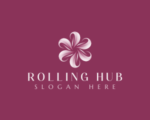 Sakura Floral Swirl logo design