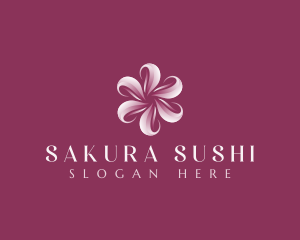 Sakura Floral Swirl logo design