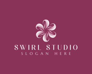 Sakura Floral Swirl logo design