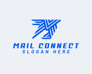 Postal Mail Logistics Letter M logo design