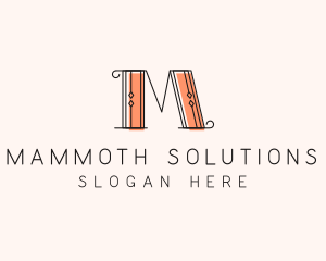 Fancy Elegant Hipster Letter M  logo design