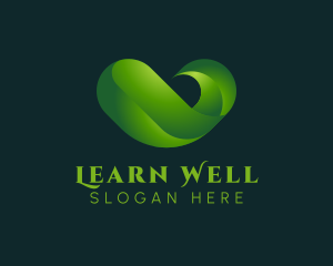 Wellness Heart Leaf logo design