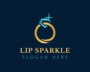 Sparkling Diamond Gold Ring logo design