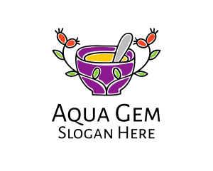 Natural Organic Mortar & Pestle logo design