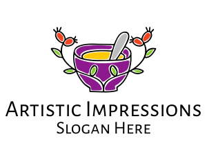 Natural Organic Mortar & Pestle logo design