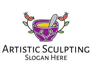 Natural Organic Mortar & Pestle logo design