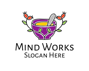 Natural Organic Mortar & Pestle logo design