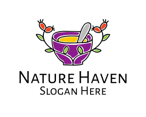 Natural Organic Mortar & Pestle logo design