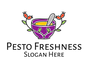 Natural Organic Mortar & Pestle logo design