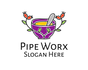 Natural Organic Mortar & Pestle logo design