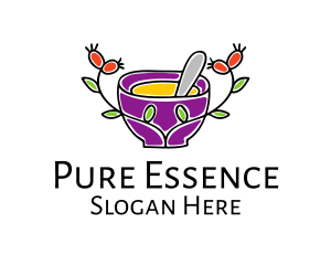 Natural Organic Mortar & Pestle logo design