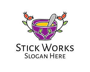 Natural Organic Mortar & Pestle logo design