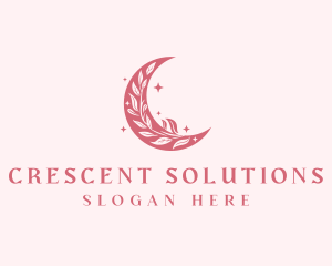 Crescent Flower Moon logo design