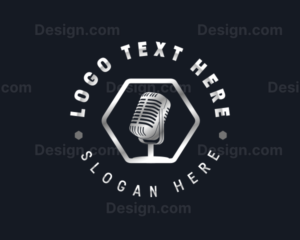 Podcast Microphone Recording Logo