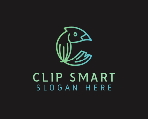 Multicolor Parrot Letter C logo design