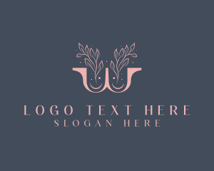 Organic Floral Letter W logo