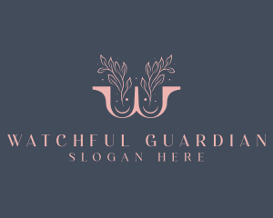 Organic Floral Letter W logo design