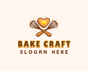 Whisk Heart Cookie logo design