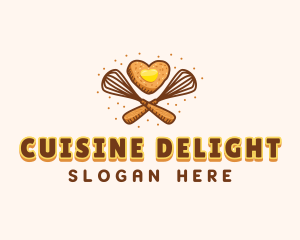 Whisk Heart Cookie logo design