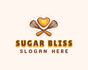 Whisk Heart Cookie logo design