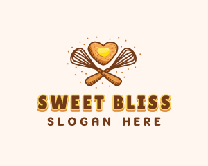 Whisk Heart Cookie logo design