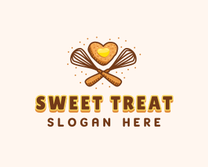 Whisk Heart Cookie logo design