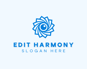Camera Shutter Flower logo