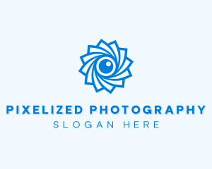 Camera Shutter Flower logo design