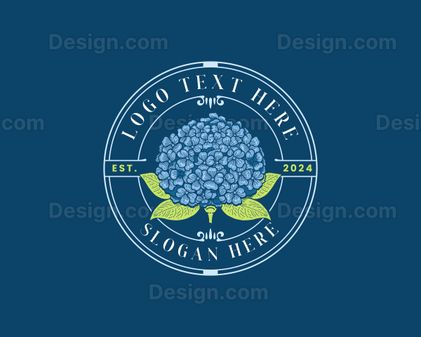 Hydrangea Botanical Flower Logo