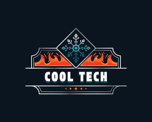 HVAC Hot Cooling logo design