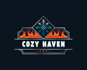 HVAC Hot Cooling logo design