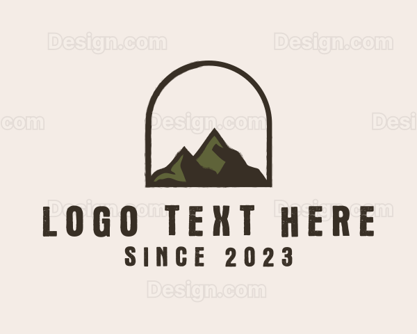 Rustic Mountain Arch Badge Logo