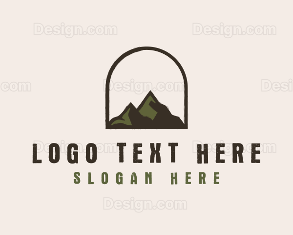 Rustic Mountain Arch Badge Logo