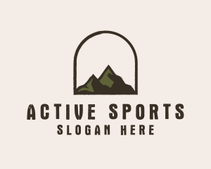 Rustic Mountain Arch Badge Logo