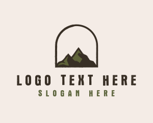 Rustic Mountain Arch Badge logo