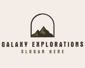 Rustic Mountain Arch Badge logo design