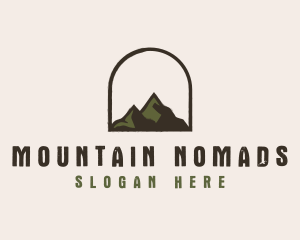 Rustic Mountain Arch Badge logo design