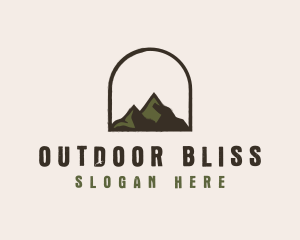 Rustic Mountain Arch Badge logo design