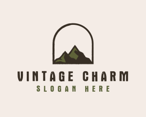 Rustic Mountain Arch Badge logo