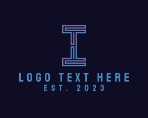 Modern Digital Letter I  logo