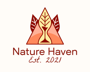 Nature Camping Hourglass logo design